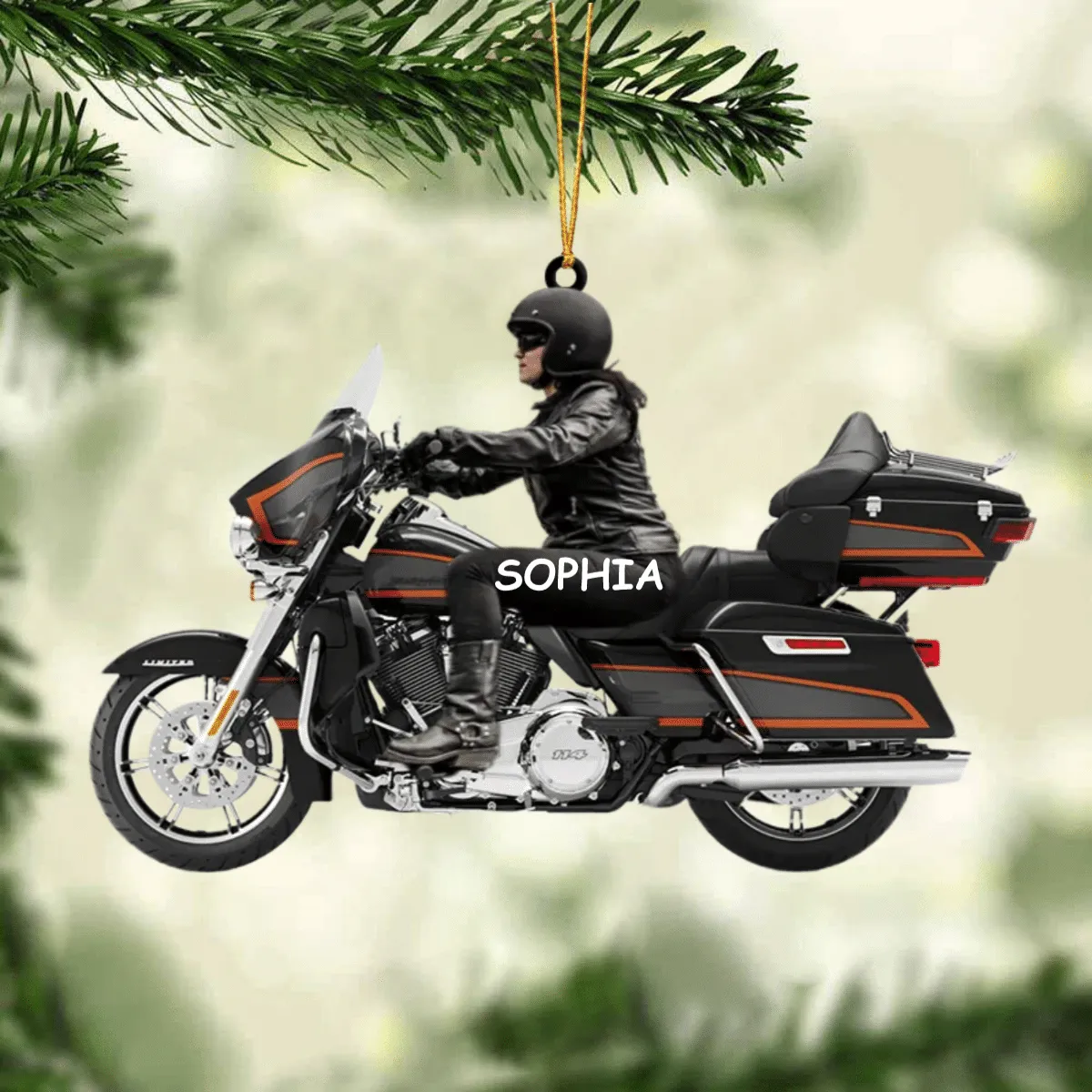 2022 Personalized Biker Woman Harley Motorcycle Christmas Ornament for Biker Gangster Lovers, Gift for Wife