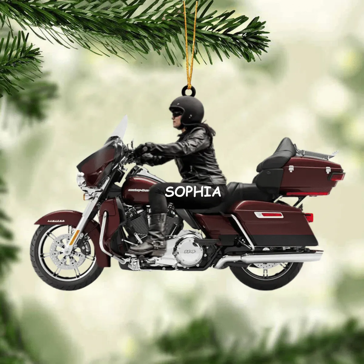 2022 Personalized Biker Woman Harley Motorcycle Christmas Ornament for Biker Gangster Lovers, Gift for Wife