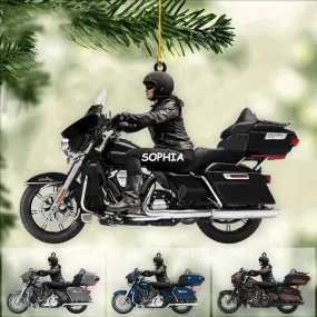 2022 Personalized Biker Woman Harley Motorcycle Christmas Ornament for Biker Gangster Lovers, Gift for Wife