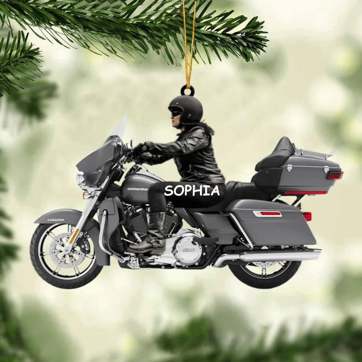 2022 Personalized Biker Woman Harley Motorcycle Christmas Ornament for Biker Gangster Lovers, Gift for Wife