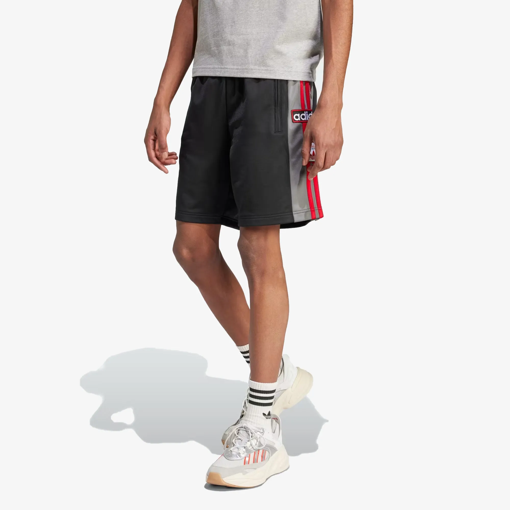 ADIDAS ORIGINALS | ADICOLOR ADIBREAK SHORTS { BLACK/GREY FOUR/BETTER SCARLET