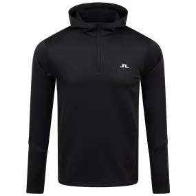 Aerial Regular Fit Quarter Zip Stretch Fleece Hoodie Black - SS24