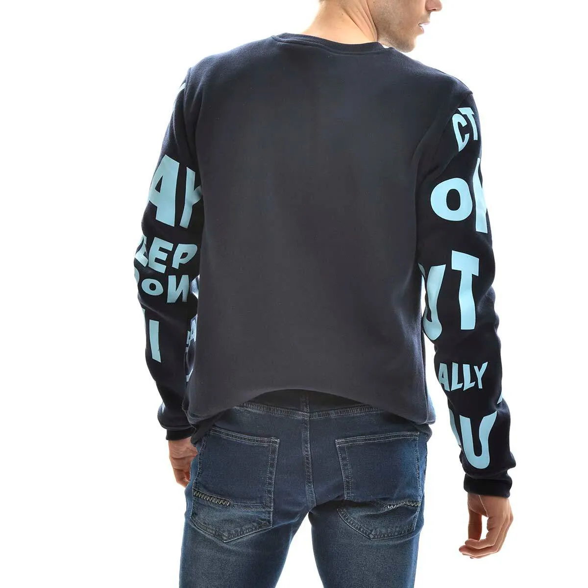 All Over Chenille Print Crew Neck Sweater