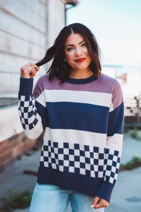 Carissa Sweater-Purple/Blue