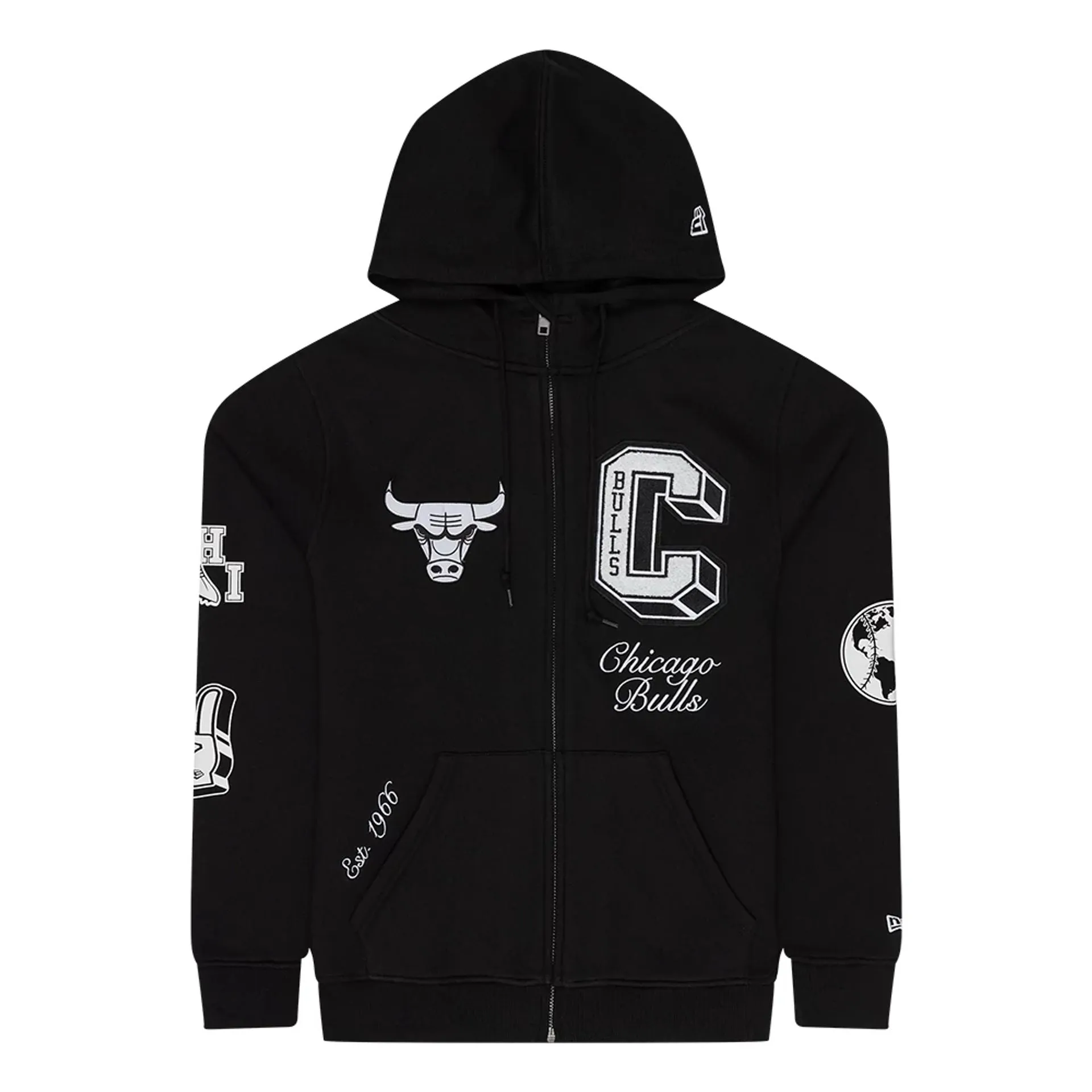 Chicago Bulls Ivy Sport Black Full Zip Hoodie