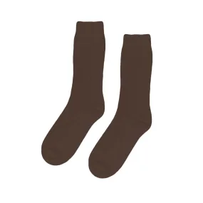 Colorful Merino wool Blend sock Coffee Brown