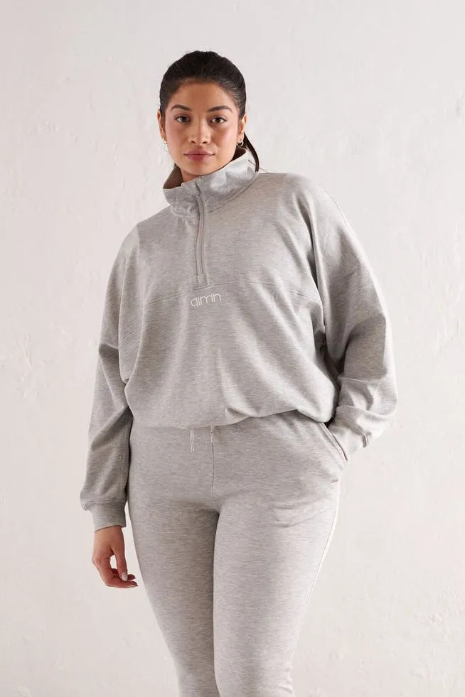 Comfy Half Zip | Light Grey Melange