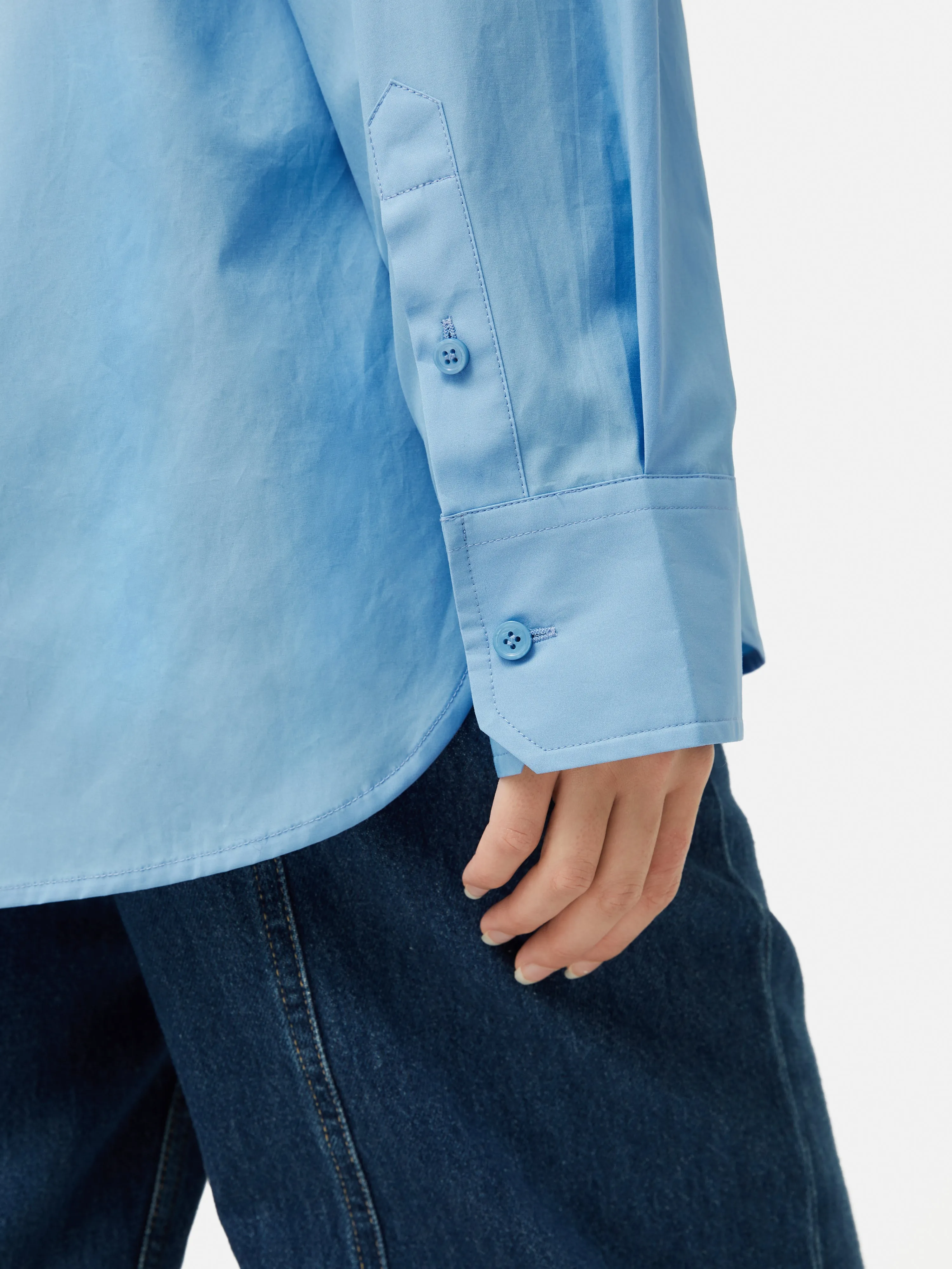 Cotton Poplin Shirt | Blue