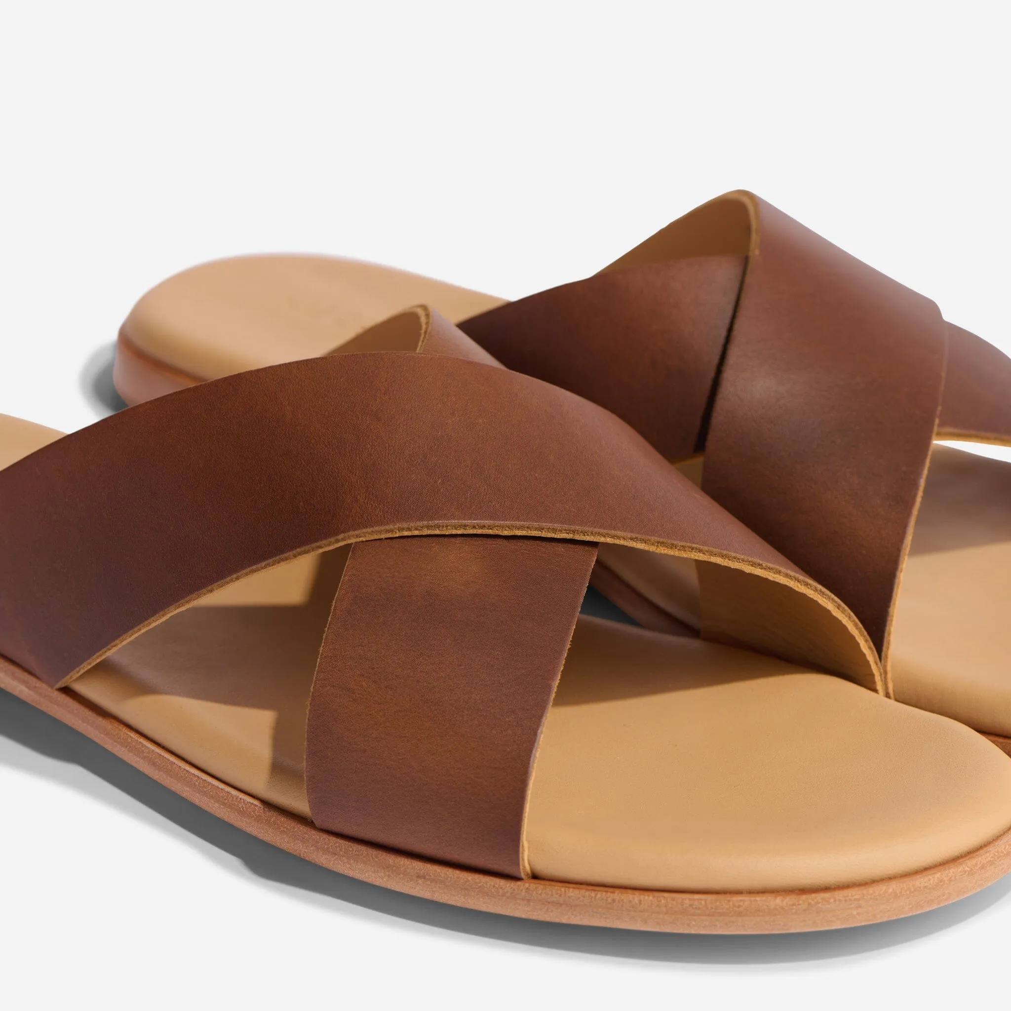 Dante Cross Strap Sandal Brown