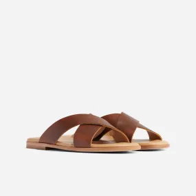 Dante Cross Strap Sandal Brown