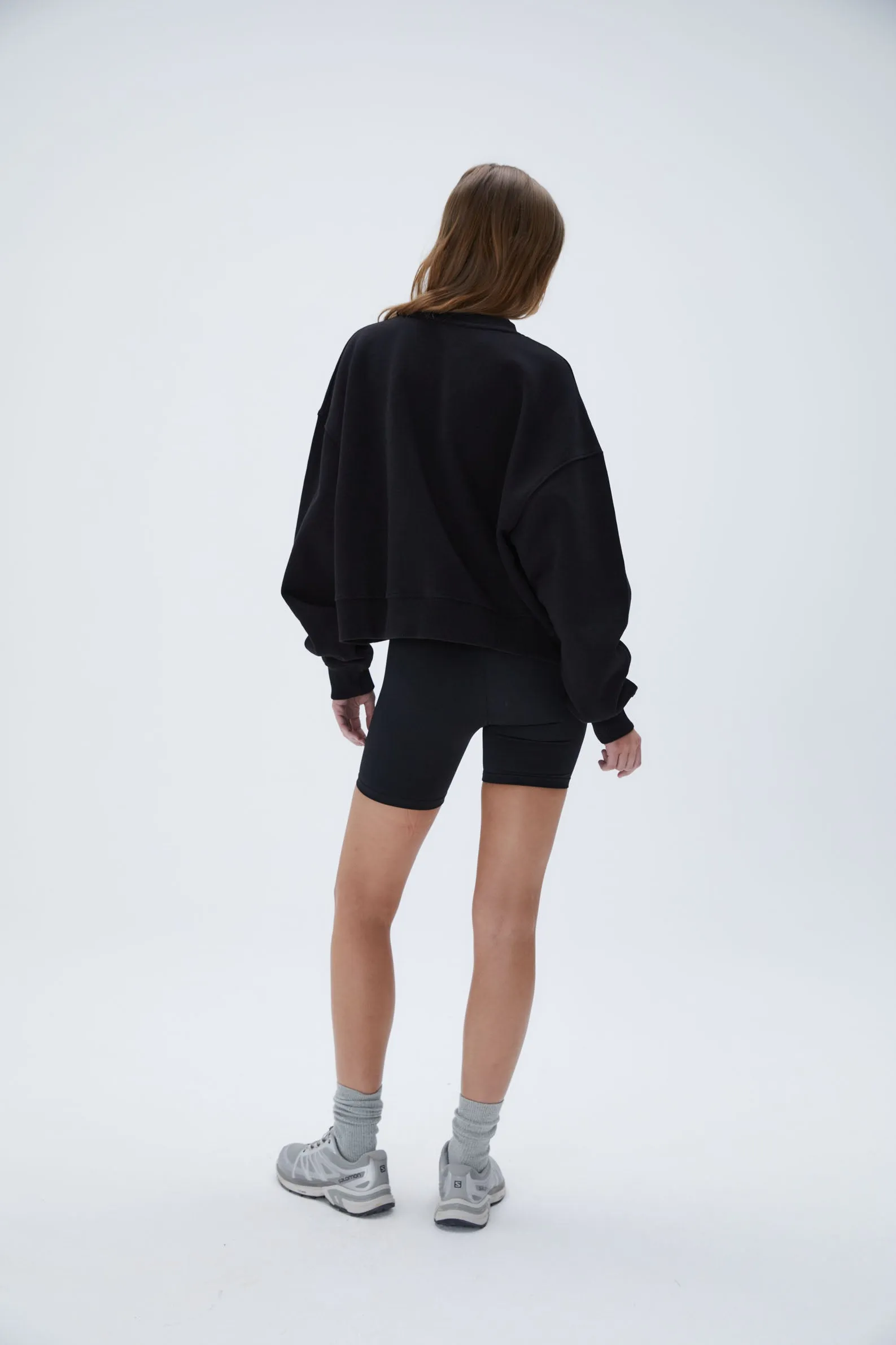 Distressed ADA Boxy Sweatshirt - Black