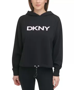 DKNY Sport Women's Raglan sleeves Graphic Sweatshirt Hoodie, Black, S