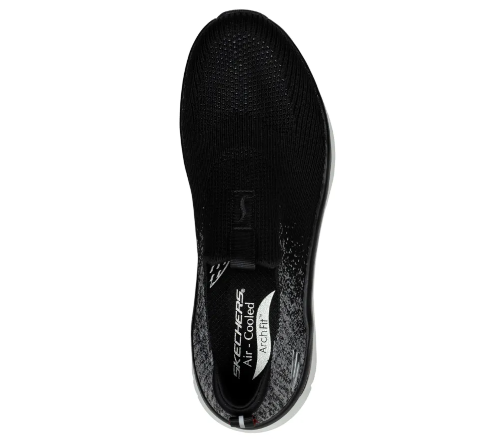 Espadrile sport, barbati, SKECHERS ARCH FIT D'LUX- KEY JOURNEY, 232504-BKW negru, textil