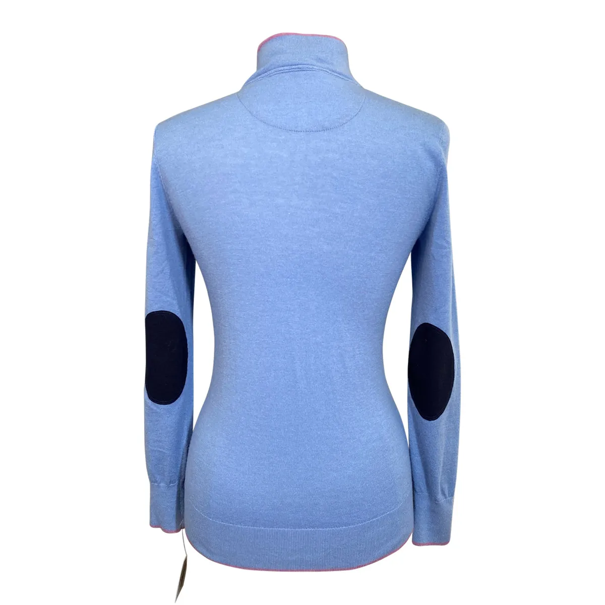 Essex Classics 'Trey' Quarter-Zip Sweater in Baby Blue/Violet - Women's Small