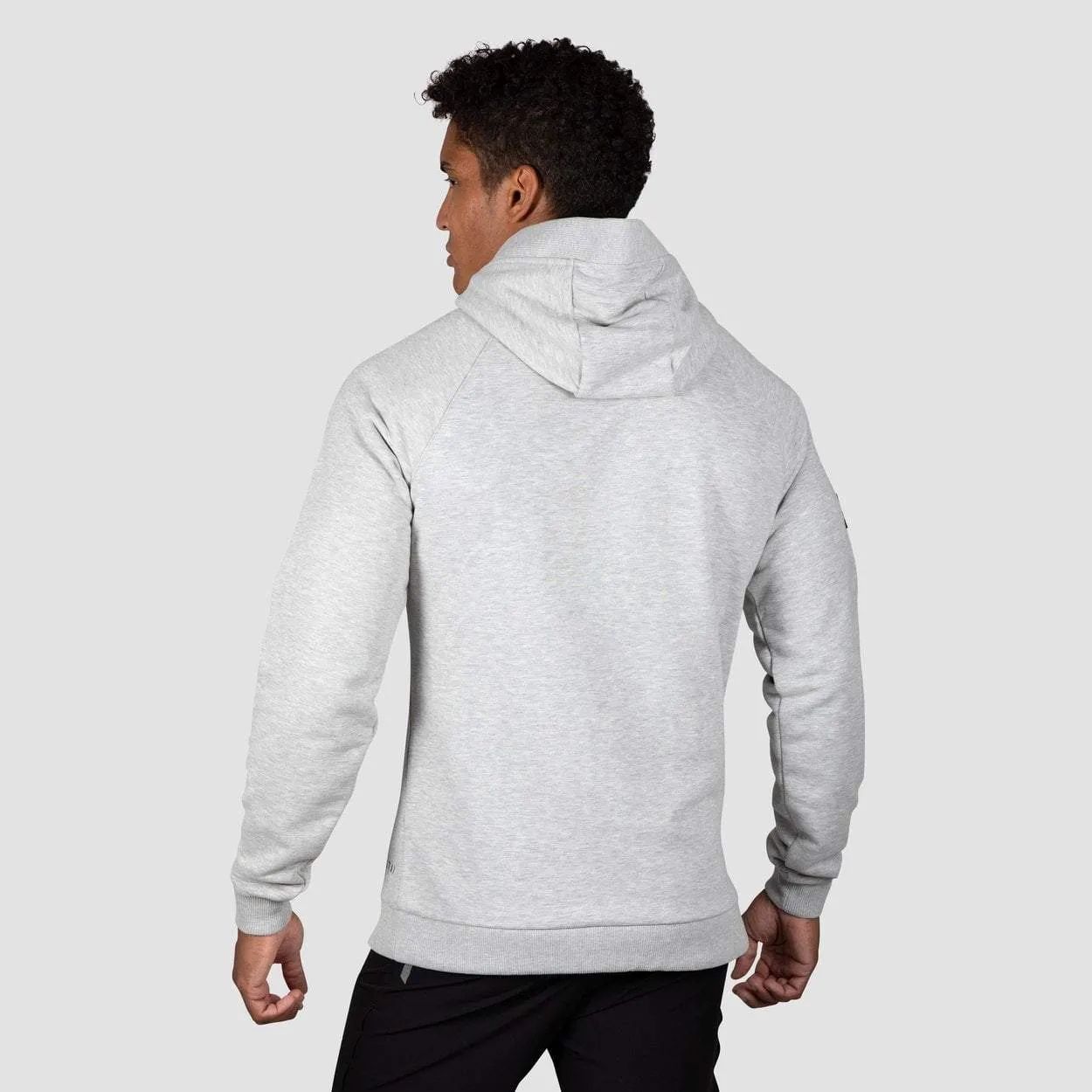 Felpa grigia da uomo con cappuccio Kimo Hoodie con tasca a marsupio Morotai