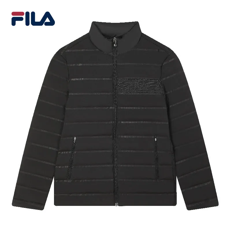 FILA CORE Men's DESIGN MUSEUM DENMARK WHITE LINE BLUE Down Jacket in Black (Unisex)