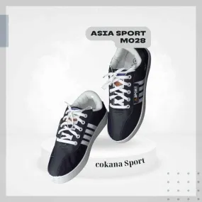 Giày Asia Sport đen sọc trắng M028