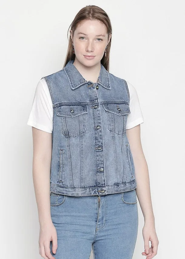 Hamburg Light Blue Denim Vest Jacket