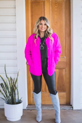 Hot Pink Quilted Jacket