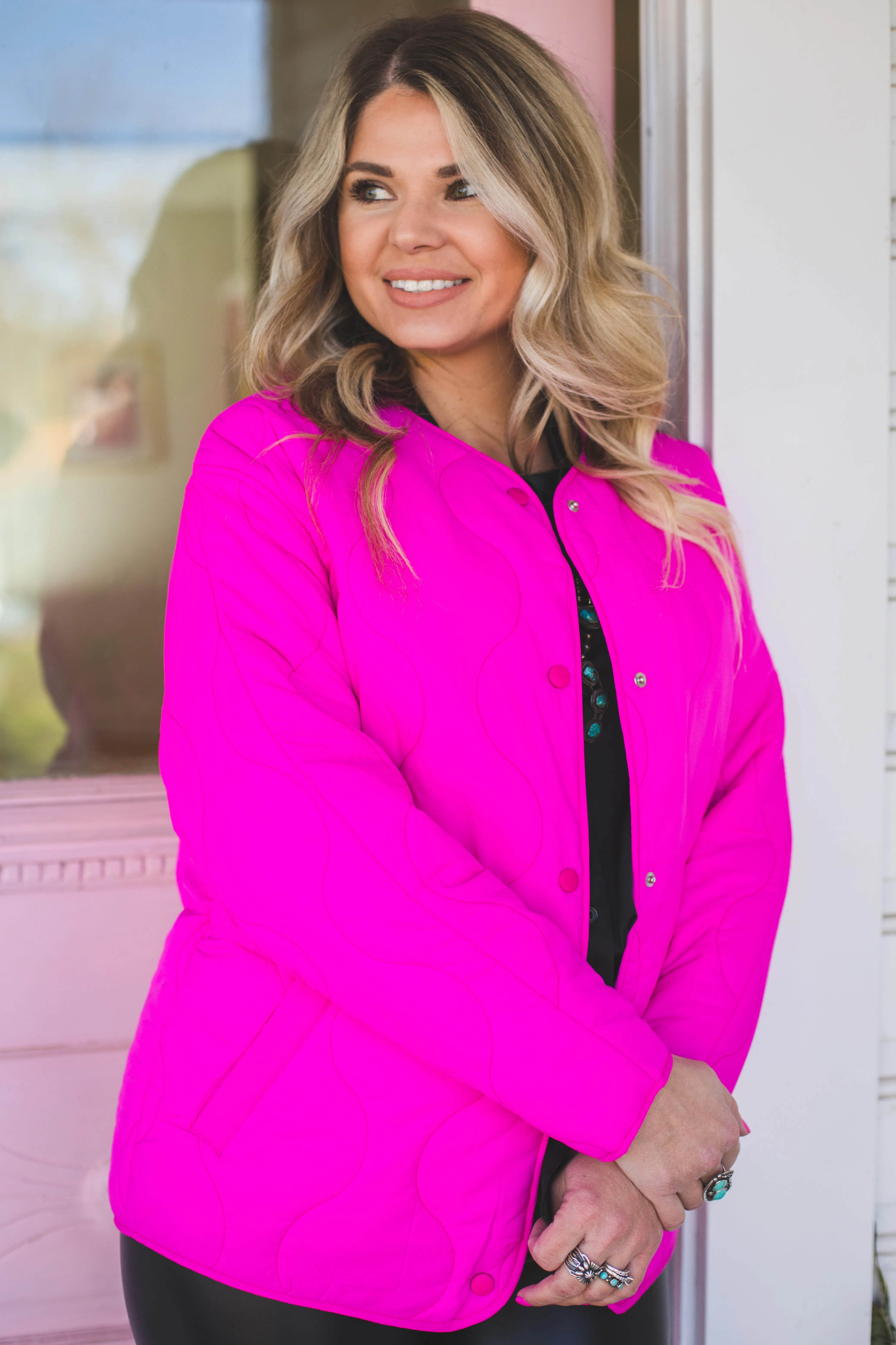 Hot Pink Quilted Jacket