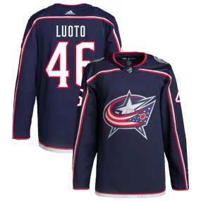 Joona Luoto Columbus Blue Jackets adidas Home Primegreen Authentic Pro Jersey - Navy