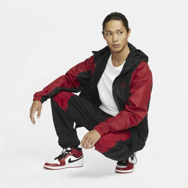 Jordan - Men - ESS Woven Jacket - Black/Gym Red