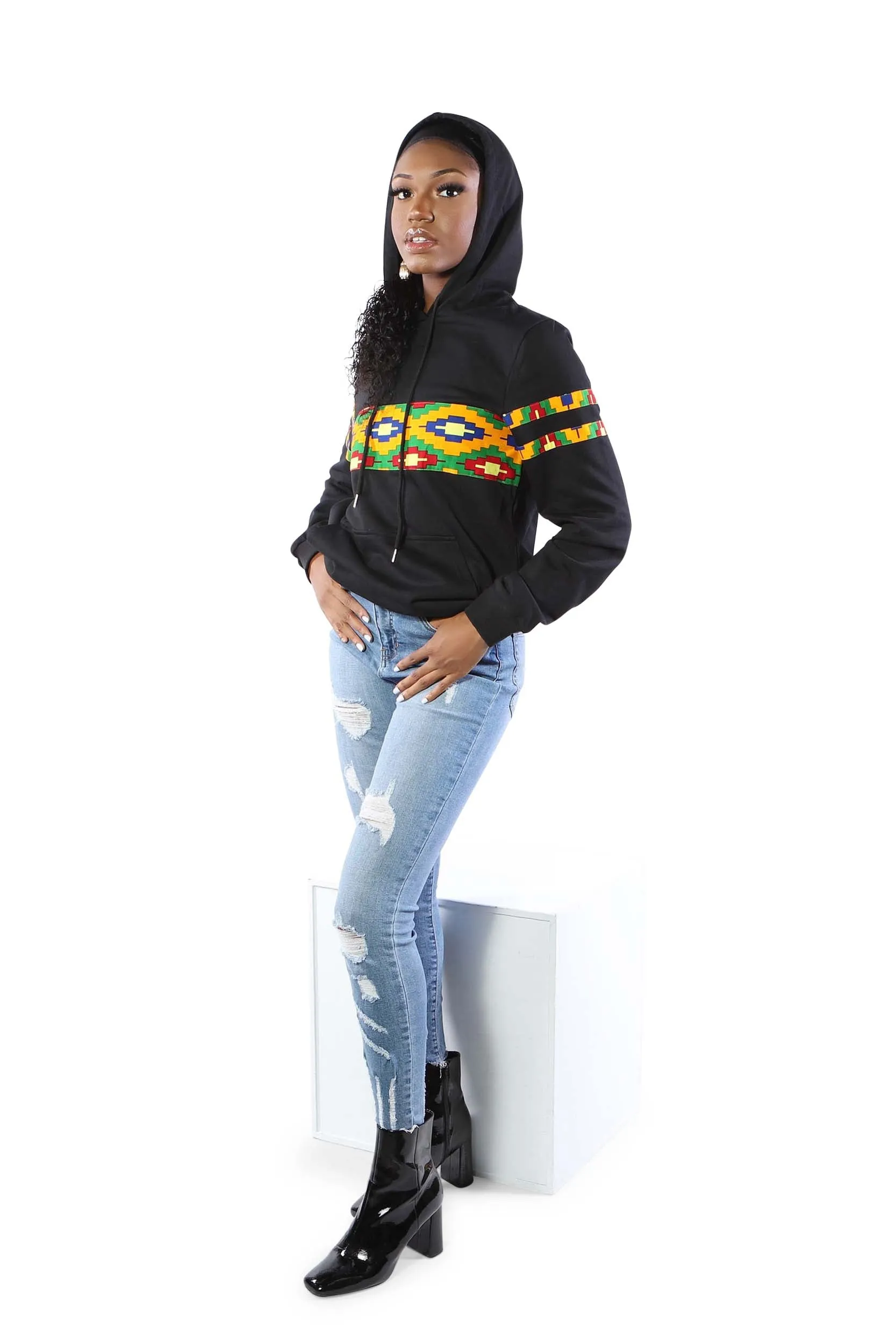 Kora African Print Unisex Pullover Hoodie Sweatshirt