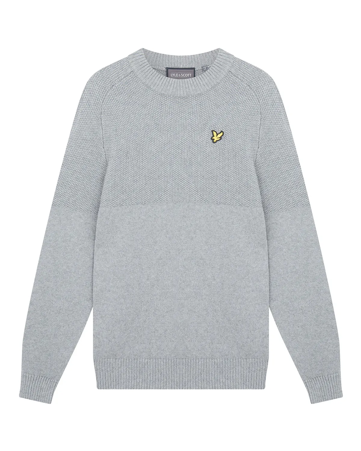 Lyle & Scott Seed Stitch Mock Neck Pullover Mid Grey Marl - SS23