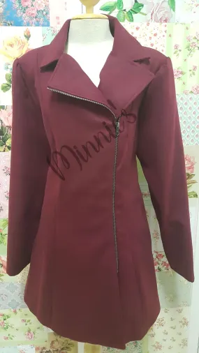 Maroon Melton Jacket BU0222