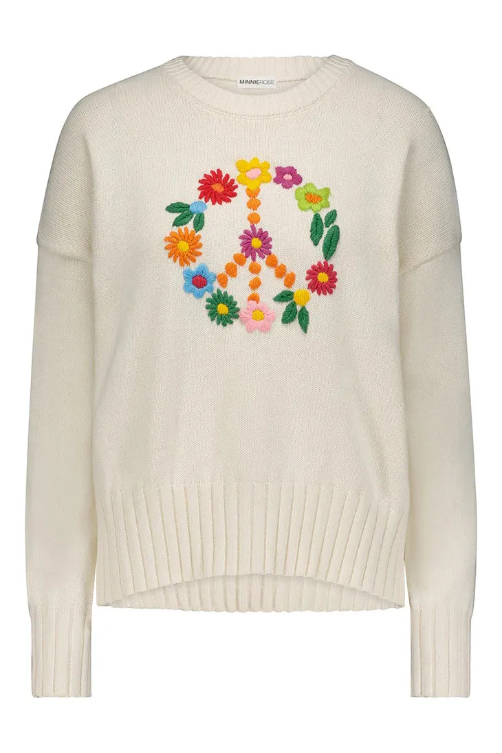 minnie rose floral peace crew