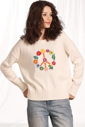 minnie rose floral peace crew