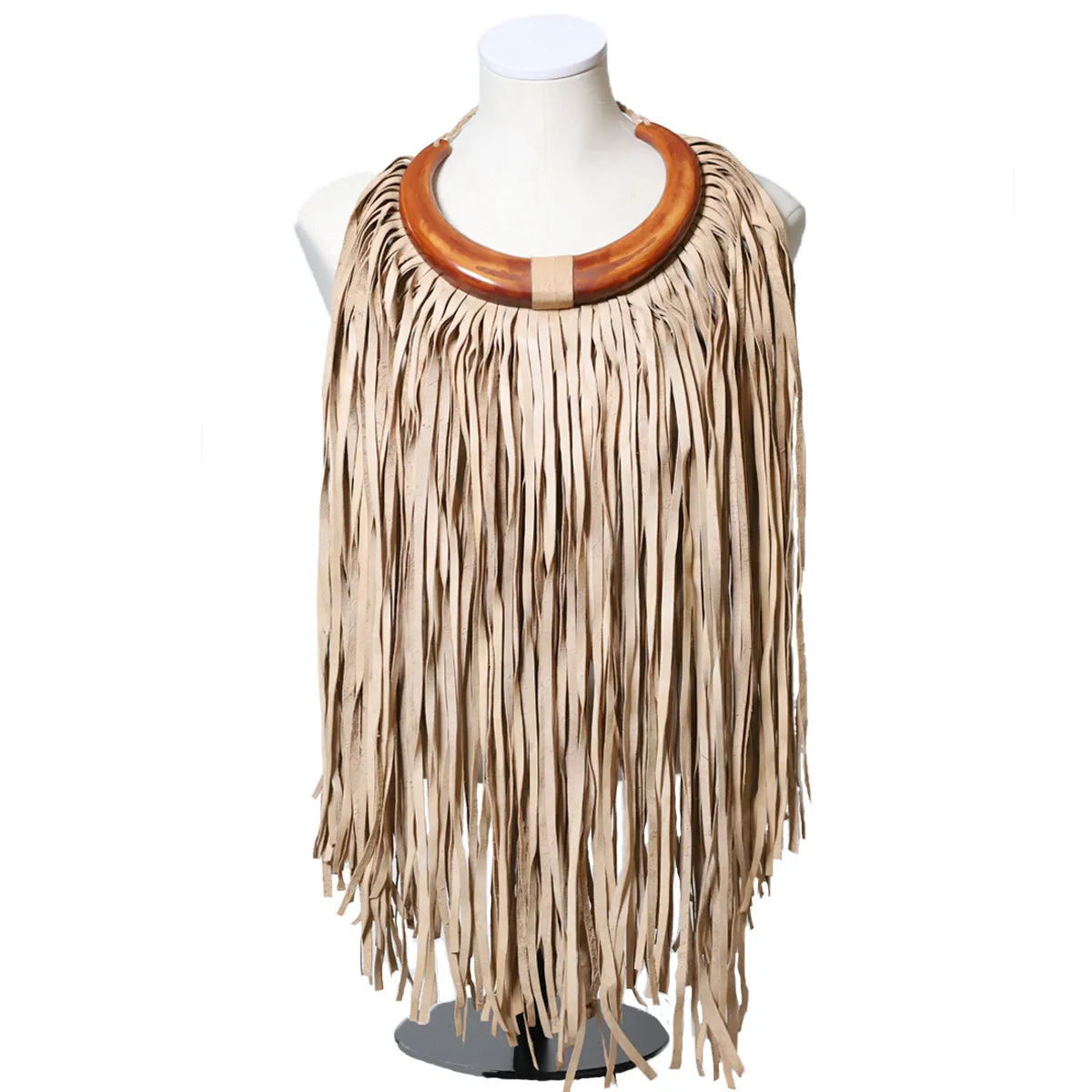 Mwenge Unisex Leather Fringe Necklace | Handmade in Mali