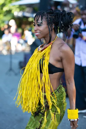 Mwenge Unisex Leather Fringe Necklace | Handmade in Mali