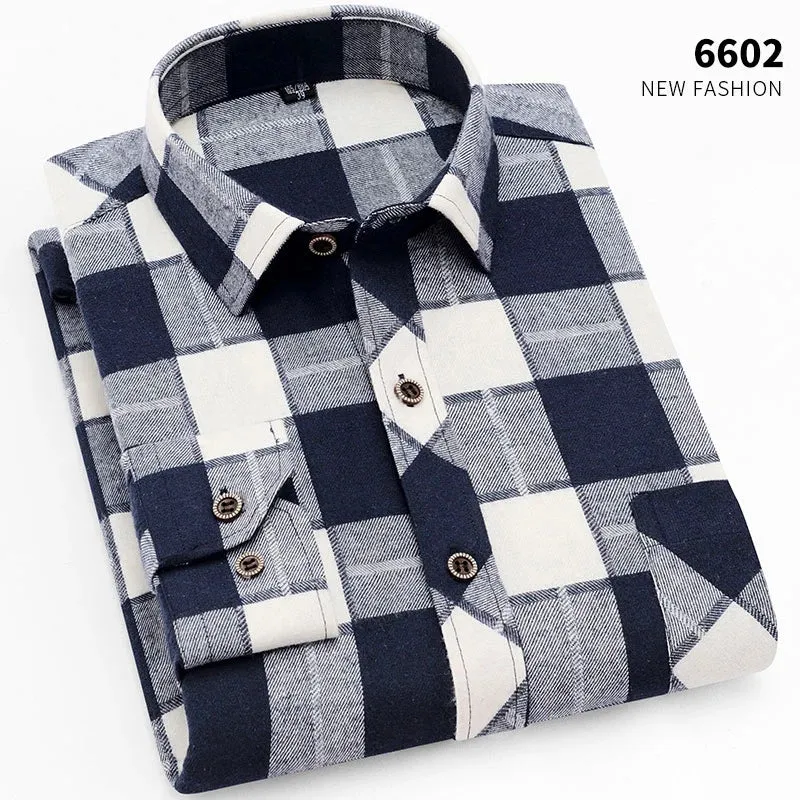 New Fall Casual Men's Flannel Plaid Button Up Shirt (Cotton/Poly)