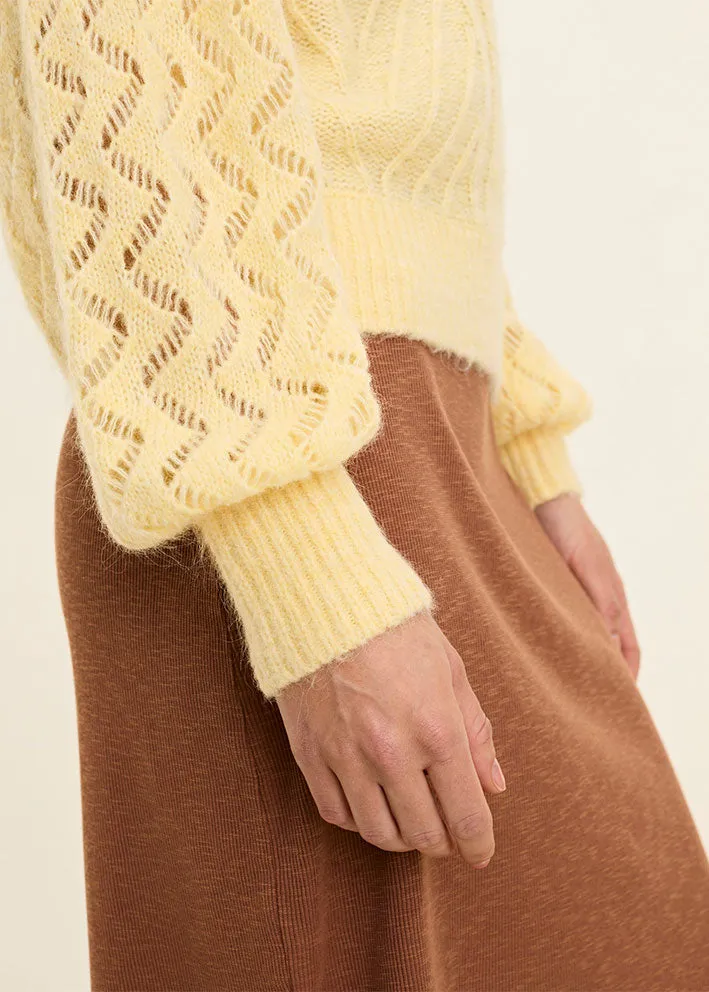 Optimized Title: Odd Molly Cozy Forever Yours Sweater in Soft Yellow Powder