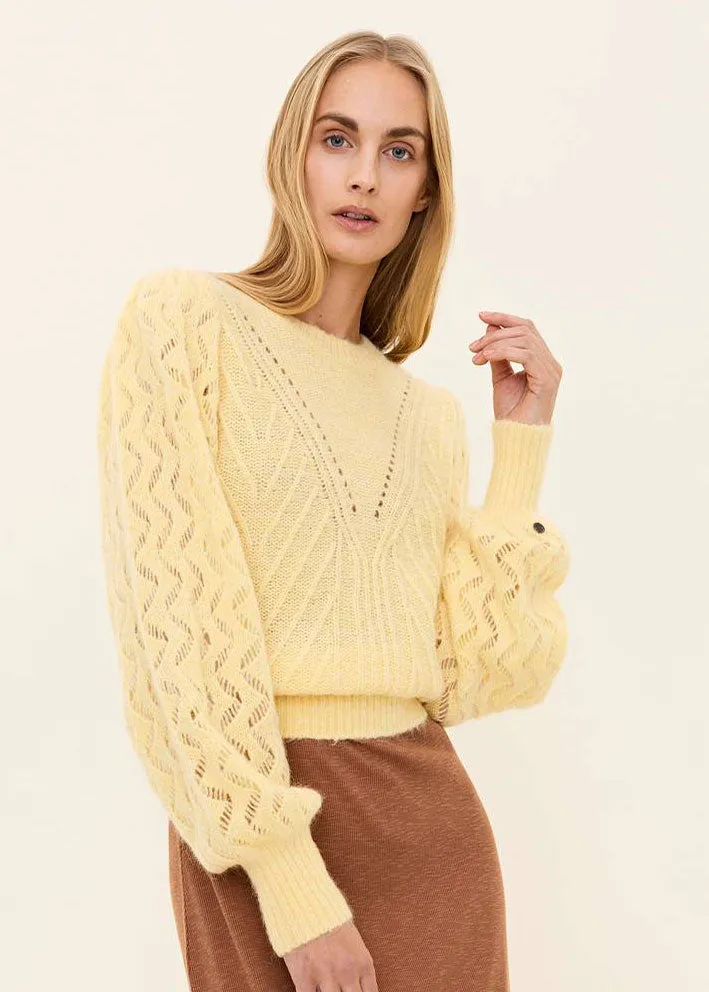 Optimized Title: Odd Molly Cozy Forever Yours Sweater in Soft Yellow Powder