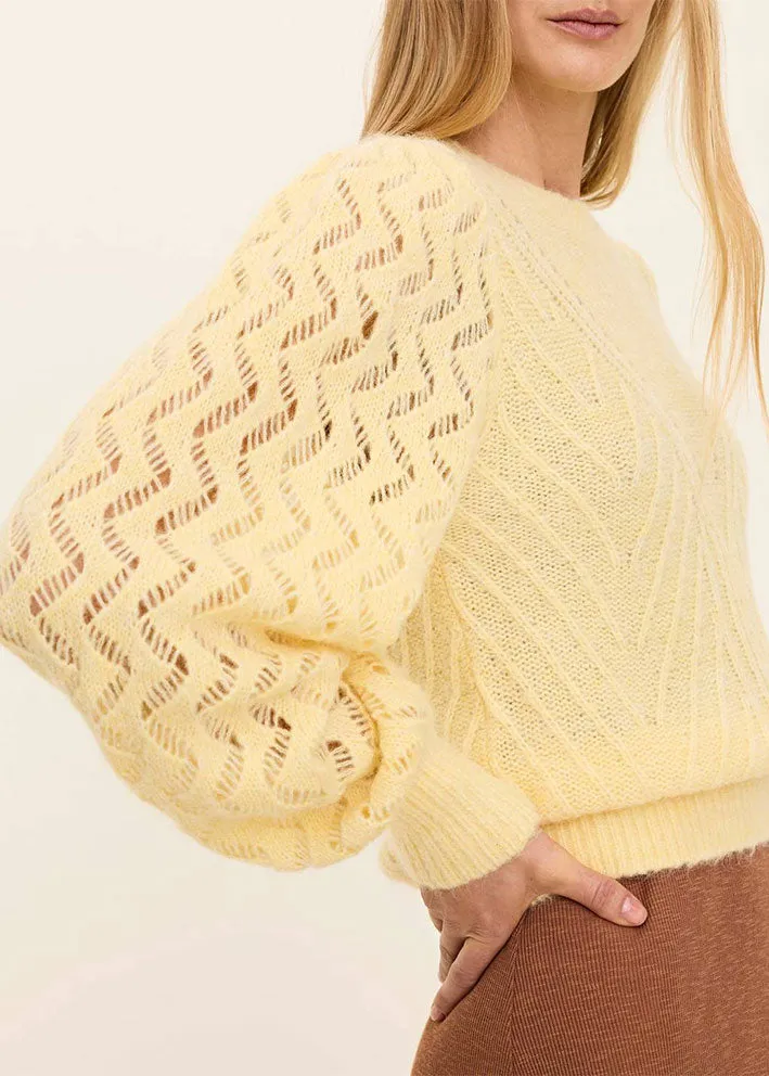 Optimized Title: Odd Molly Cozy Forever Yours Sweater in Soft Yellow Powder