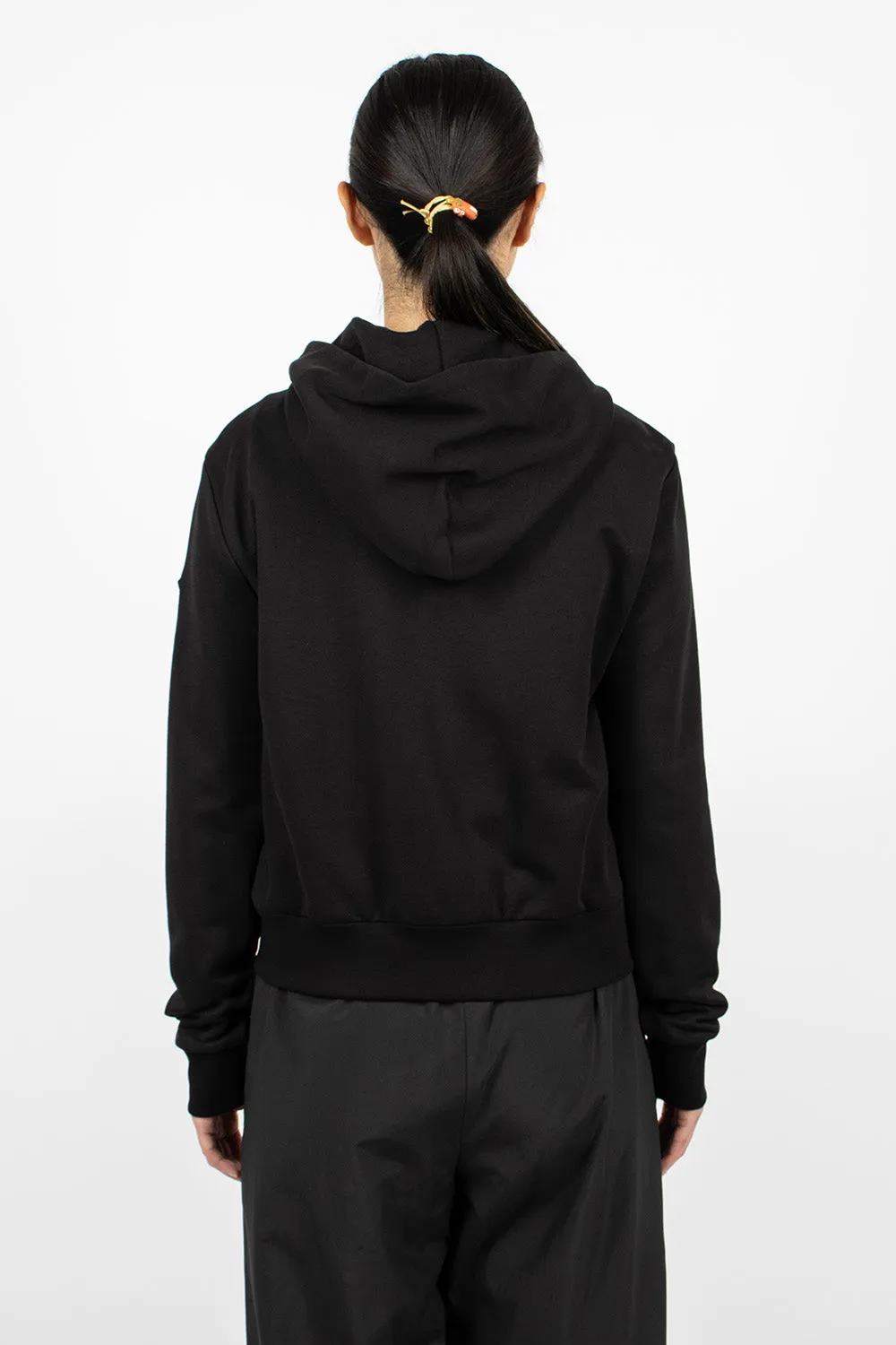 Padded Zip-Up Hoodie Black