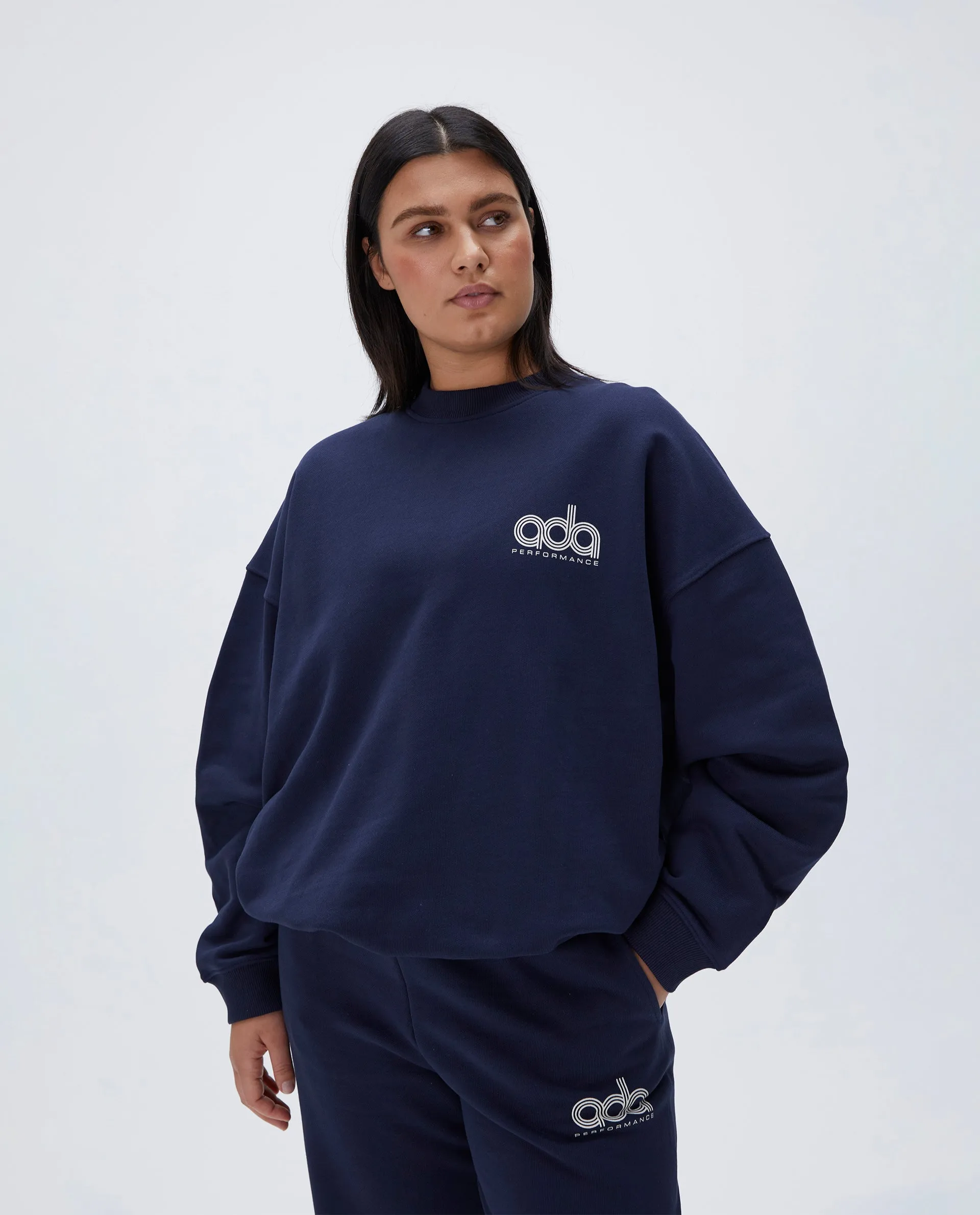 Performance Oversized Sweatshirt - Navy Blue