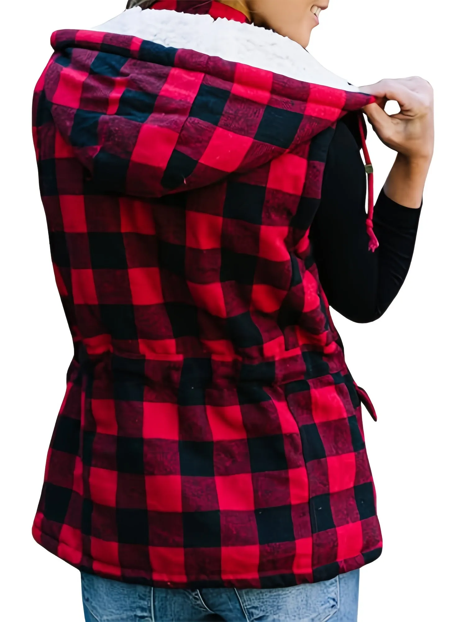 Plaid Thermal Lined Hooded Long Sleeve Outerwear Jakcet