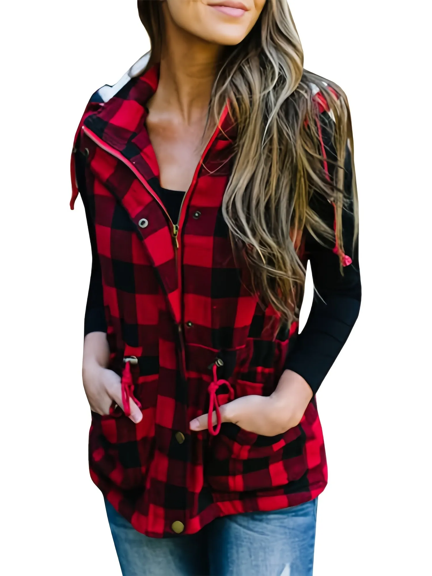 Plaid Thermal Lined Hooded Long Sleeve Outerwear Jakcet