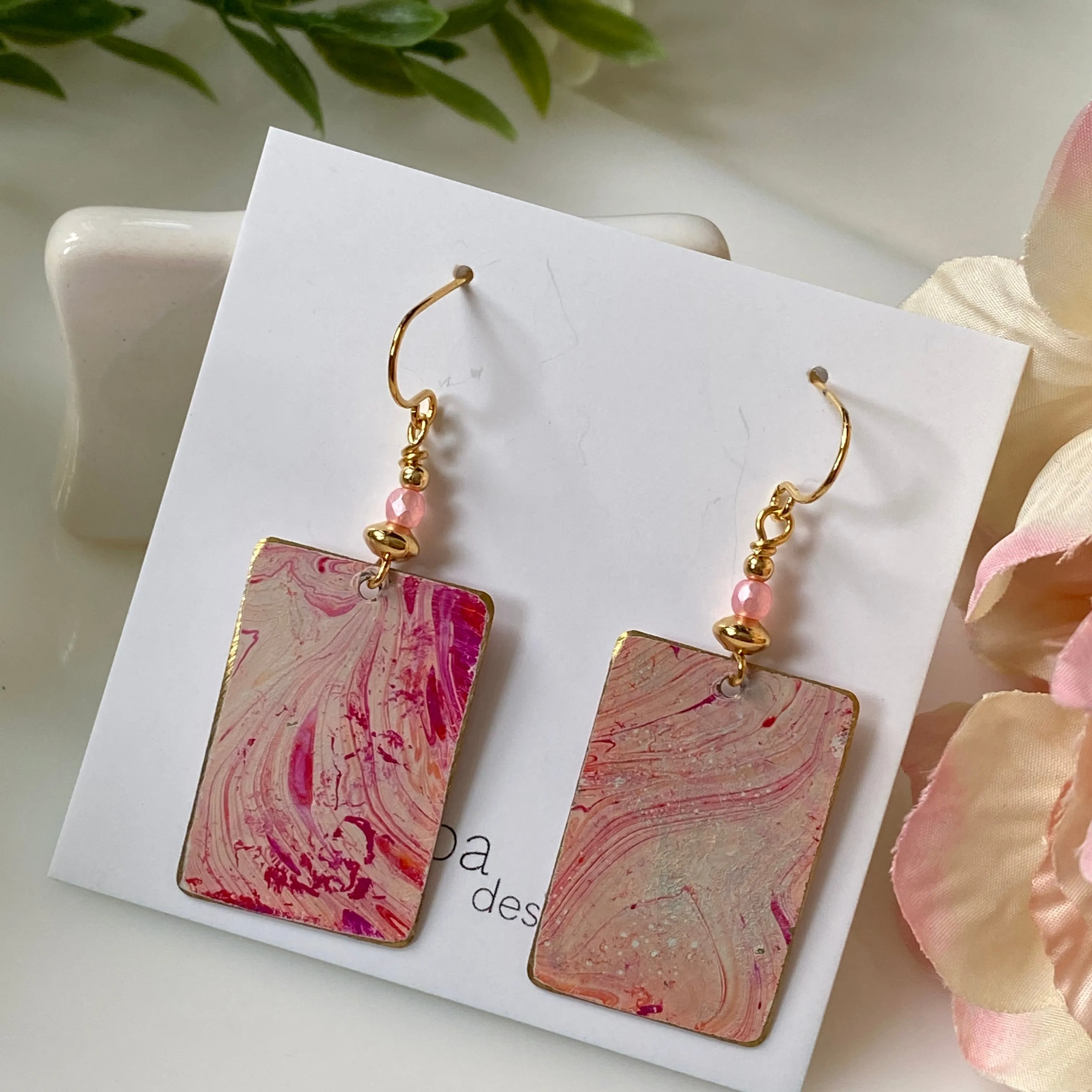 "Pink Splash" Earrings