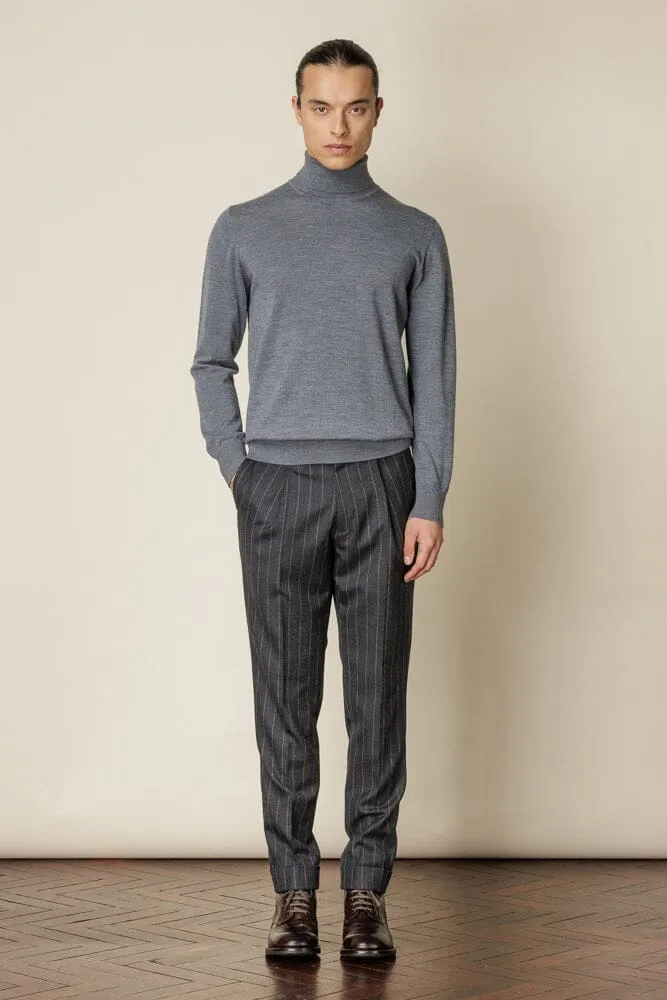 Roll Neck Merino Wool - Grey