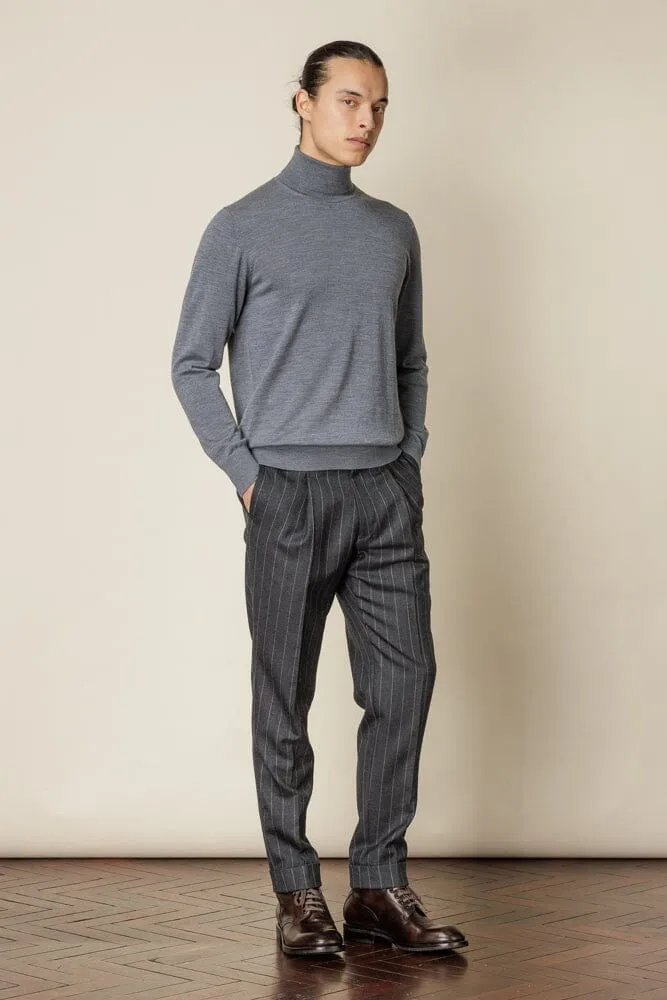 Roll Neck Merino Wool - Grey