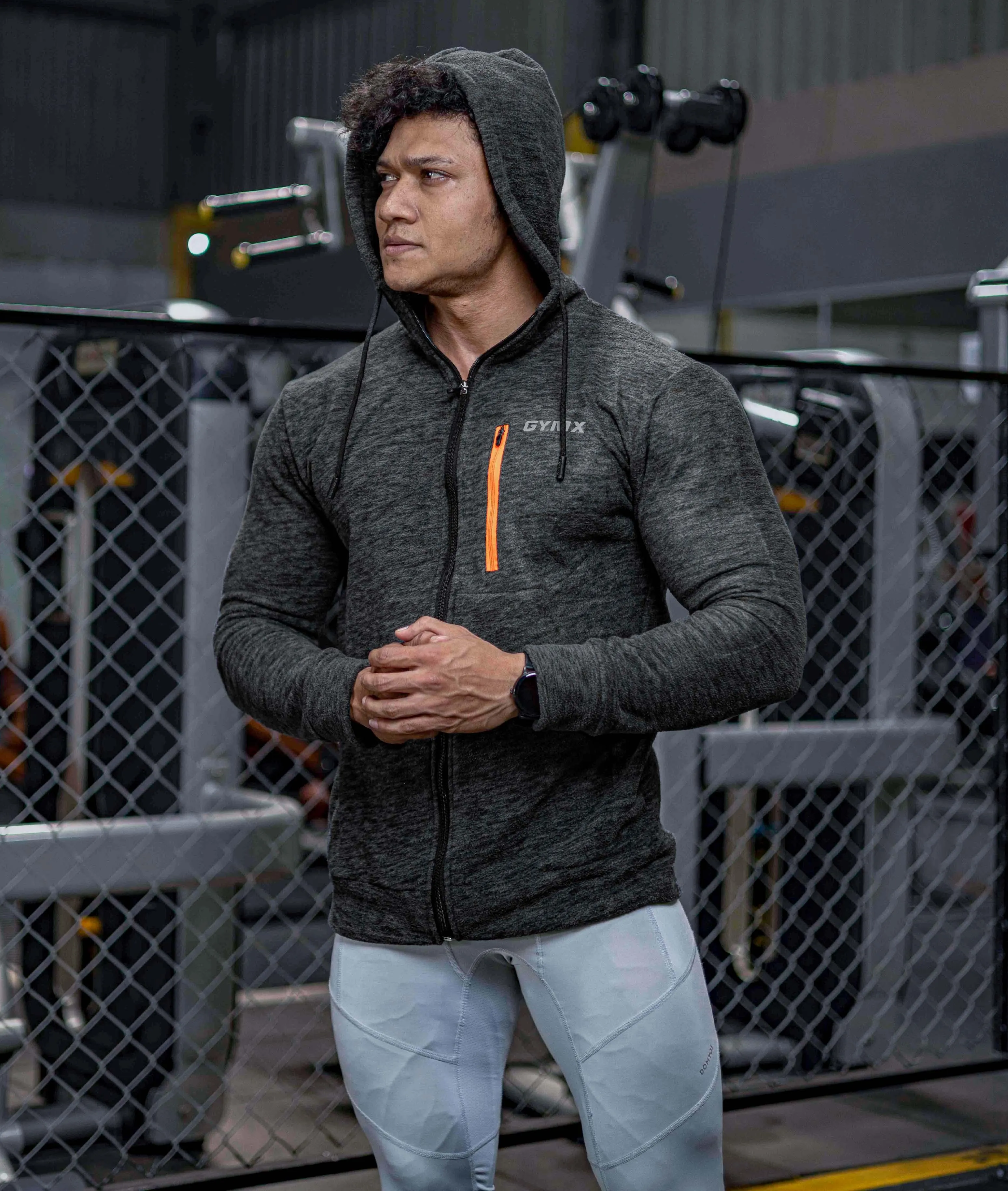 Sherpa Fleece Fluffy GymX Hoodie- Charcoal Grey