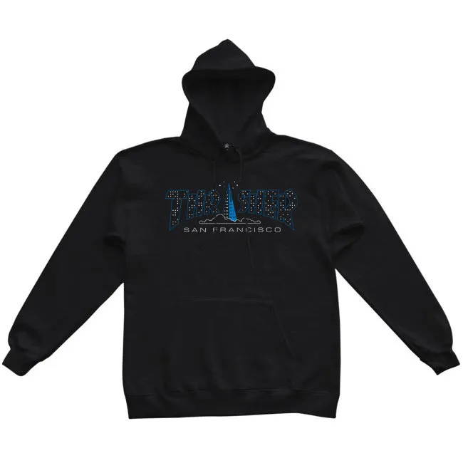 THRASHER SWEAT PYRAMID HOOD BLACK