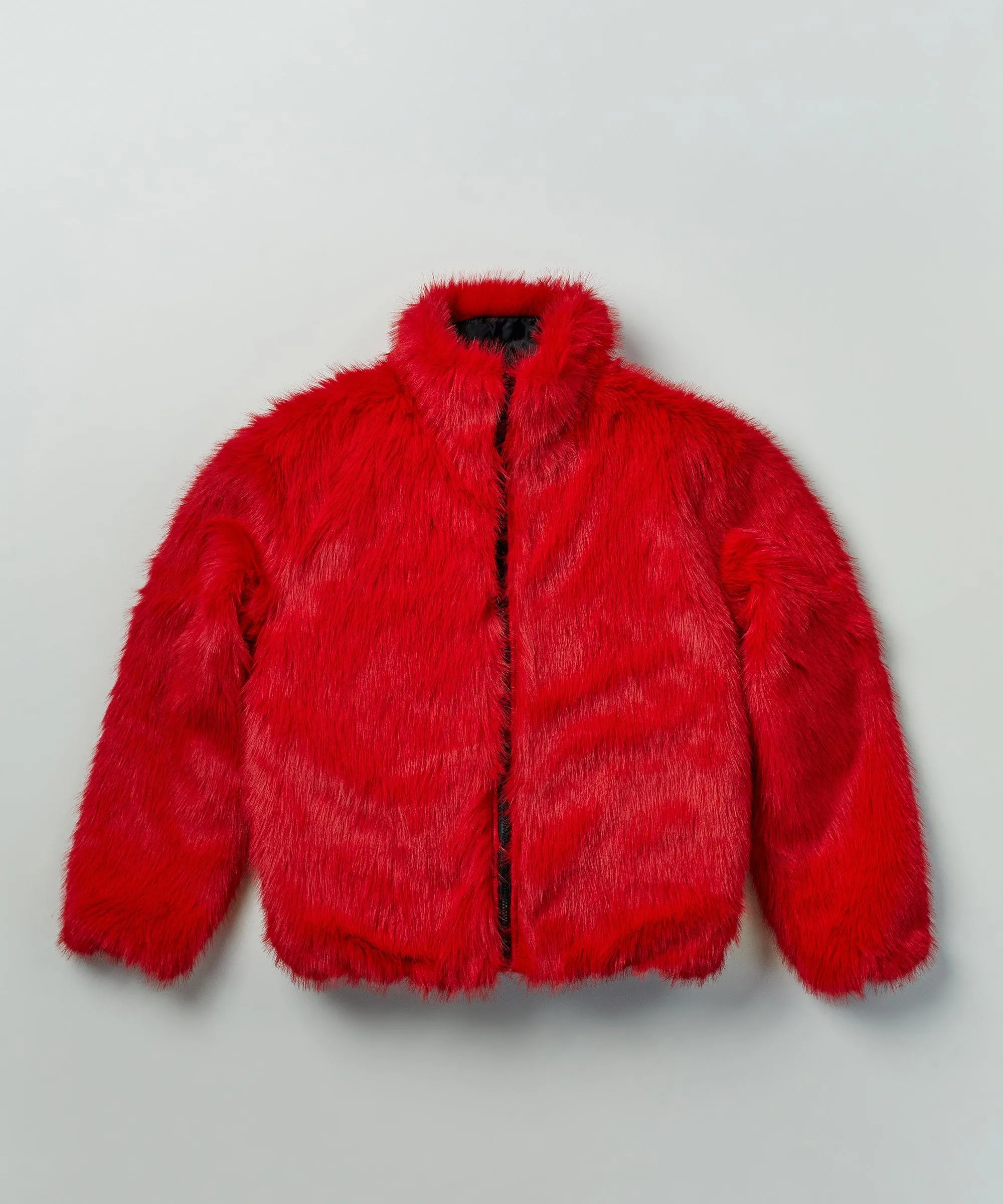 Uptown Faux Fur Jacket - Red