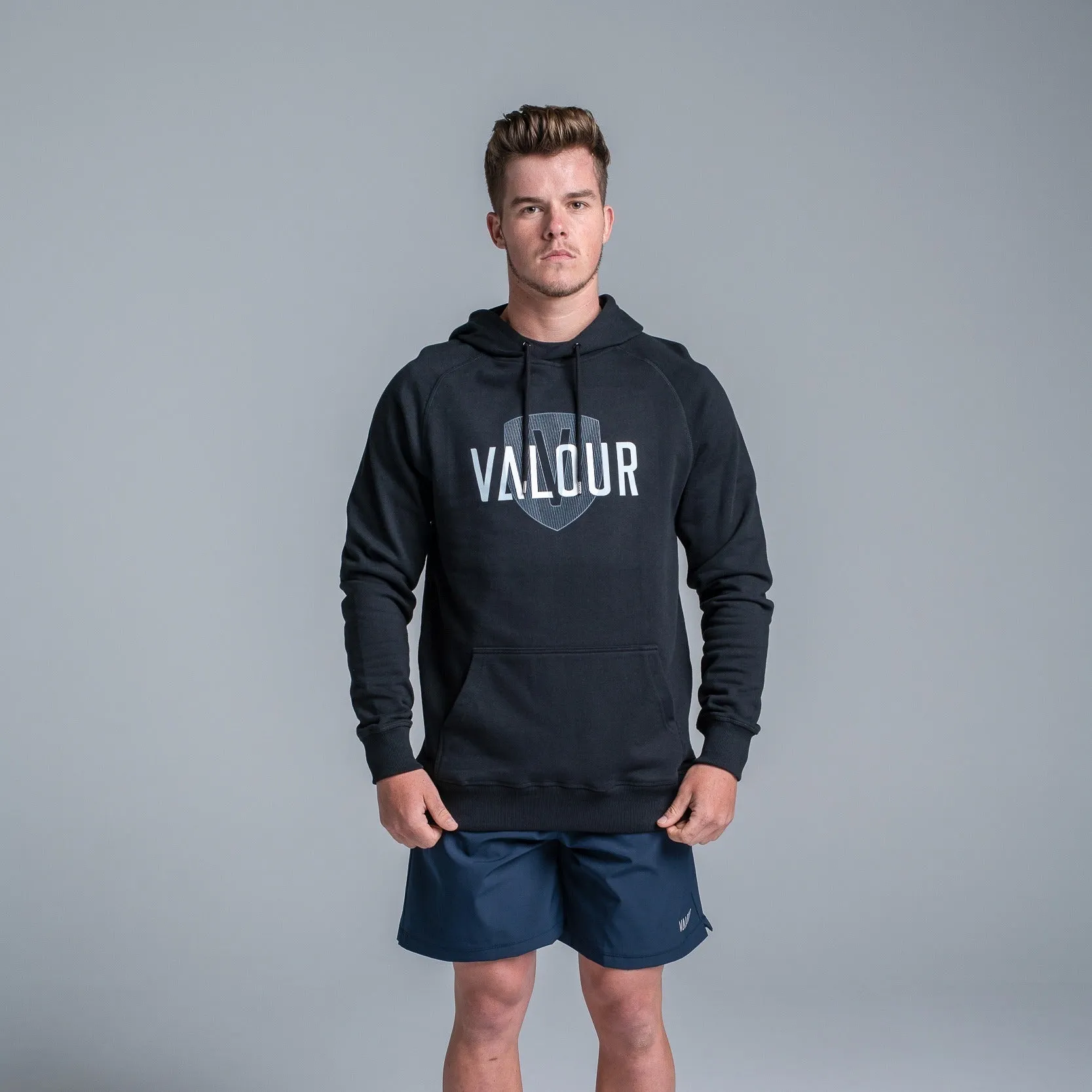 Valour Black Shield Hoodie