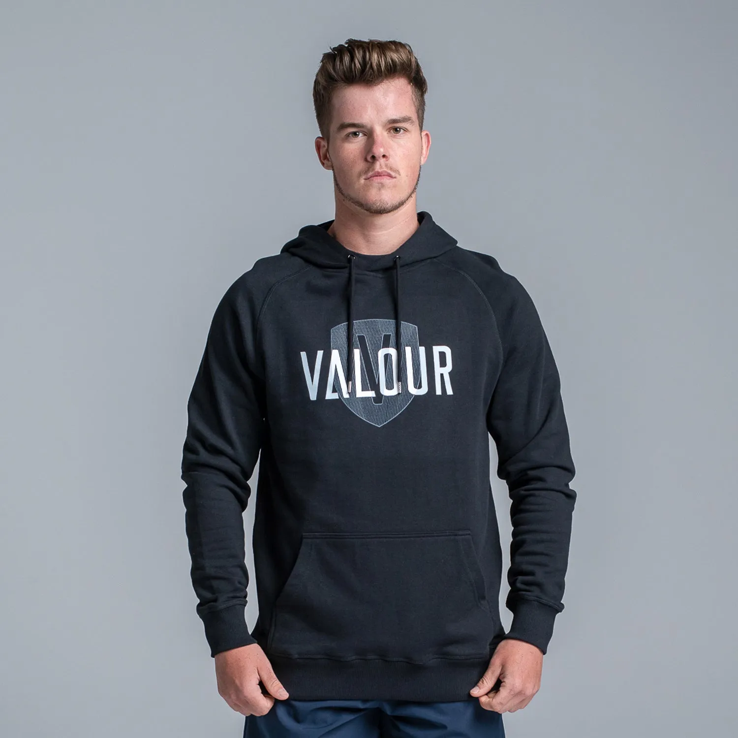 Valour Black Shield Hoodie