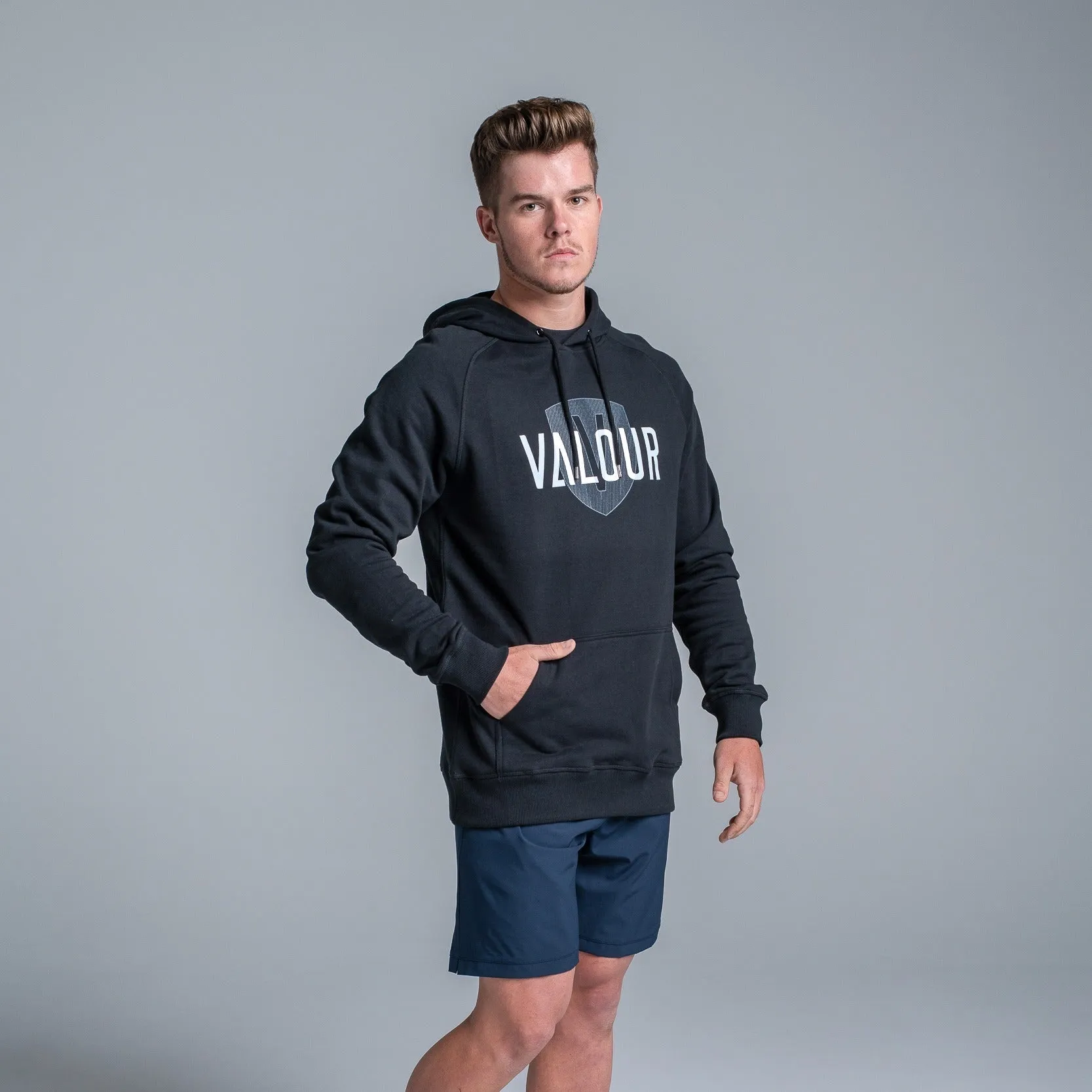 Valour Black Shield Hoodie